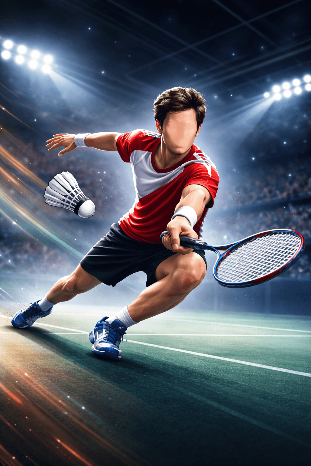 Club level badminton action